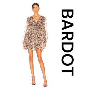BARDOT Cutout Floral Frill Mini Dress, Size 8.